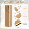 Unique Bargains Thick Kraft Paper Gold Edge Wine Gift Bags 13.7" x 3.7" x 3.5" 6 Pcs - 3 of 4