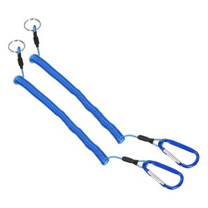 Unique Bargains Fishing Retractable Flexible Tools Lanyard Safety Cord Spiral Lanyard 2 Pcs - 1 of 4