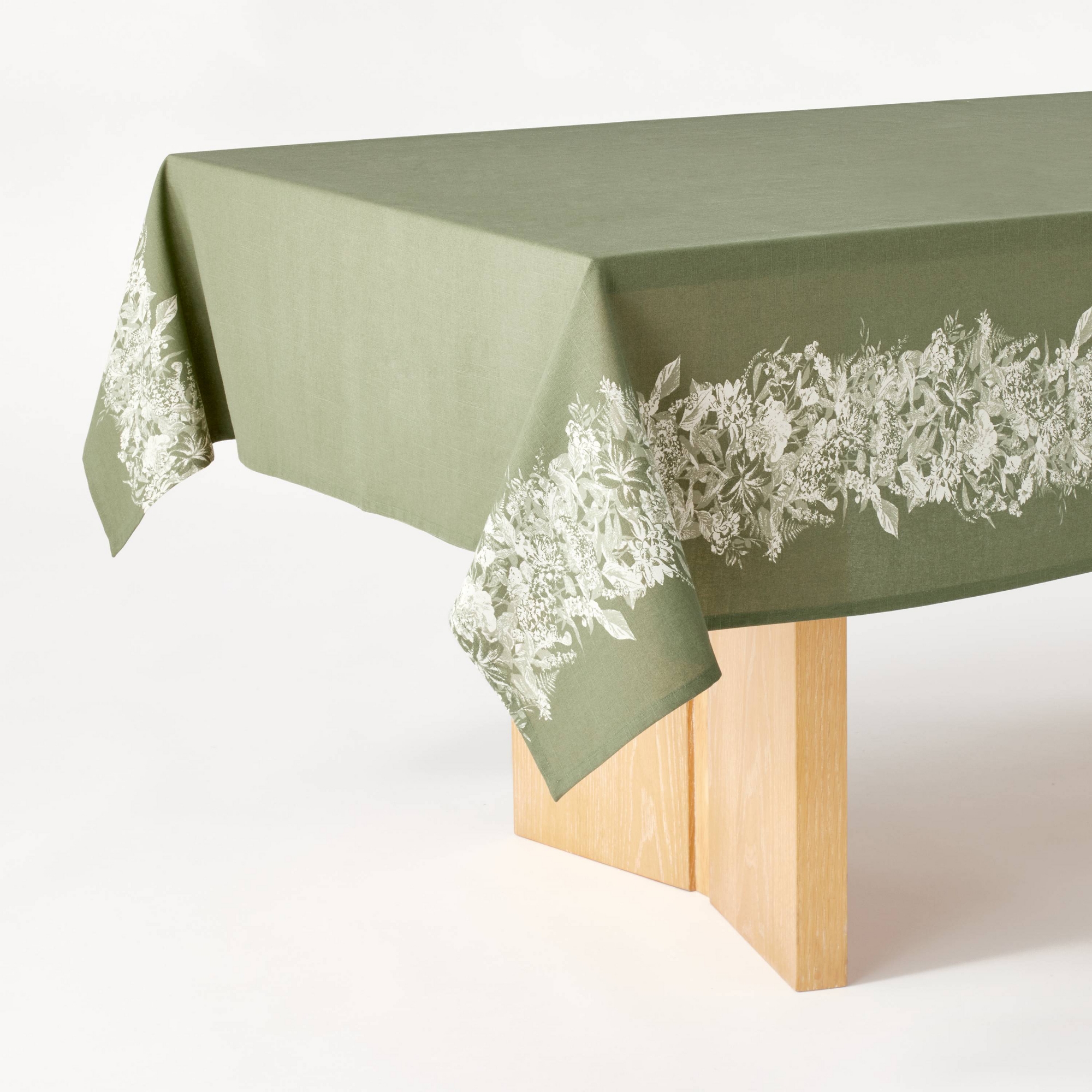 60"x120" Floral Tablecloth - Threshold™ designed with Studio McGee: Modern Botanical Cotton, Multicolor, Spring Decor