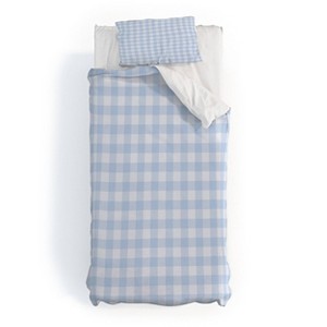 Deny Designs Color Poems Gingham Pattern Blue Duvet and Sham Set - 1 of 4