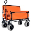 3-in-1 Folding Wagon with Bench Seat – 500lbs Capacity, 9"x4" Beach Tires for Camping & Beach, gray - 2 of 4