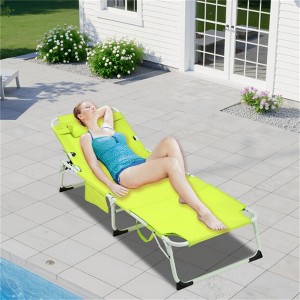 SKRAN 3-in-1 Heavy Duty Tanning Chair with Face Hole Adjustable 5-Position Folding Lounge Chairs for Portable Lounge Chair for Patio Pool - 1 of 4