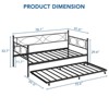 Garvee Twin Daybed with Trundle, Metal Frame with Steel Slats, Multifunctional Daybed Frame for Bedroom, Living Room, Guest Room - 2 of 4