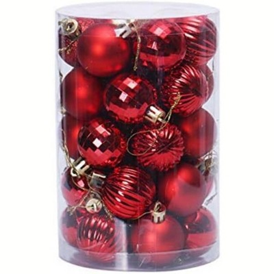 34 PCS Christmas Ornaments Set,Christmas Decorations 1.57 Inch Plastic Ball Decor for Xmas Tree