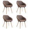 vidaXL Dining Chairs 4 pcs Brown Fabric - 2 of 4