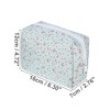 Unique Bargains Portable Floral Cosmetic Bag Blue 1 Pc - 2 of 3