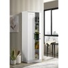 Vynxaria 23" White Sleek Storage Cabinet with Framed Panel Design - 3 of 4