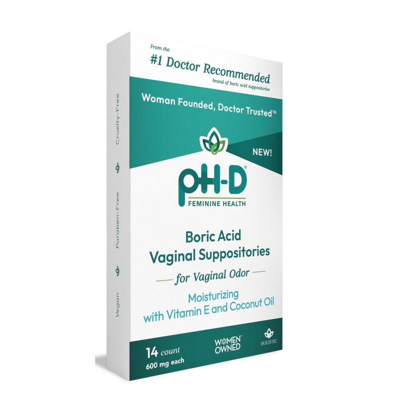 pH-D Feminine Health Boric Acid + Moisturizing Suppository - 14ct, 4 of 11
