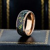 Jewelry Avalanche 8mm Dome Rose Gold IP Opal & Abalone Inlay Tungsten Carbide Mens Wedding Band - 2 of 4