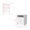 FONTOI Nightstand with Two Drawers&Handle, Bedside Table with Open Shelf, Side Table, End Table for Bedroom, White, 15.7"*19.9"*14.7" - 3 of 4