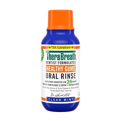 TheraBreath Healthy Gums Mouthwash Antigingivitis - Clean Mint - Travel Size - 3 fl oz