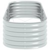 vidaXL Garden Raised Bed 94.5"x31.5"x17.3" Galvanized Steel Silver - 3 of 4