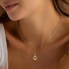 14K Gold Plated Birthstone Necklace, Emerald CZ & Birth Flower Pendant, Dainty Birthday Jewelry Gift for Women - 3 of 4