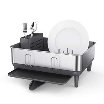 simplehuman Compact Steel Frame Dish Rack Brushed Stainless Steel Gray