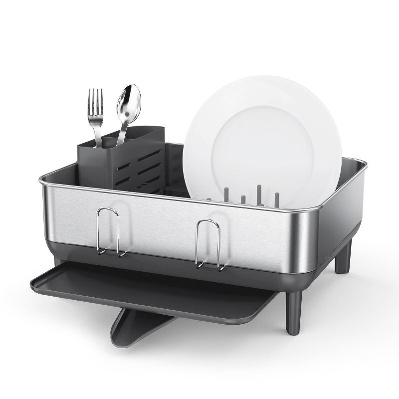 simplehuman Compact Steel Frame Dish Rack Brushed Stainless Steel Gray, 1 of 8