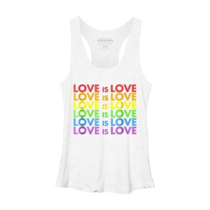 Adult Design By Humans Pride Love is Love By Luckyst Racerback Tank Top - White Heather - X Small - 1 of 2