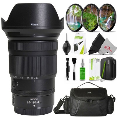 Nikon NIKKOR Z 24-120mm f/4 S Lens (Nikon Z) with Vivitar 77mm UV CPL ND8 Filter Kit Multi-Coated HD Lenses bundle