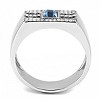 Slickblue Men's Stainless Steel Ring with Sea Blue and Clear Crystal, Ideal for Casual or Formal Wear, Size 8-13 - 3 of 4