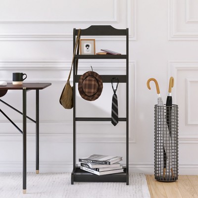 Sleek Portable Garment Rack - Versatile Clothes Valet Stand with Storage Organizer for Home , Events, Elegant Black