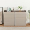 Okak Bluetooth LED Makeup Jewelry Cabinet with APP Control,Tempered Glass Buffet Storage & Kid-Safe Arc Corners,Touch Remote Vanity for Bedroom - 3 of 4
