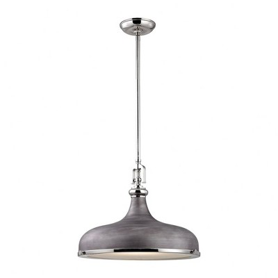 Elk Home Rutherford 1 - Light Pendant in  Polished Nickel/Weathered Zinc
