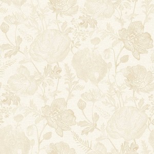 Tempaper & Co. 28 sq ft Poppies Textured Peel and Stick Beige Wallpaper by Pure Salt - 1 of 4