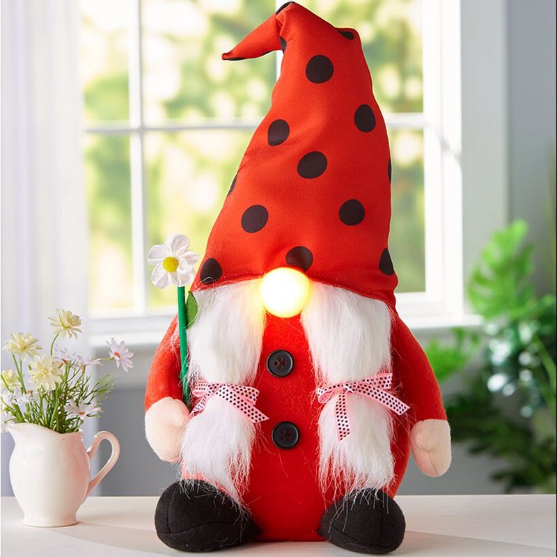 The Lakeside Collection Lighted Plush Gnome - Spring Home Decoration for Mantle or Couch, 2 of 9