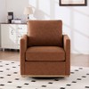 Hrinhom 30.7"W Modern PU Swivel Accent Chair,Club Chair With Metal Base - 2 of 4