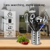 5 Pc Stainless Steel Cooking Utensil Set with Holder –  Includes Ladle, Skimmer & Serving Spoon, and Countertop Holder - 2 of 4