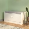 SEVOBAL Shoe Racks Storage Bench with Cabinet and Comfortable Cushioned Seat for Living Spaces, White Gray, 35.43"*14.17"*17.72" - 4 of 4