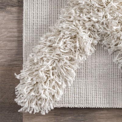 Pristina Ivory Trellis Handmade Shag Rug 5' x 8'