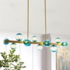 Rennnsan Zephivon 44" W 12 - Light Liner Bubble Ombre Glass Modern Dimmable Kitchen Island Pendant in Gold - 2 of 4