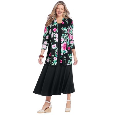Woman Within Wide Elastic Waist Skirt