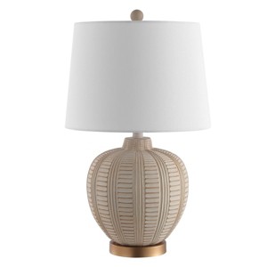 Marrla Table Lamp W/ USB Port - 23.25 Inch Height - TBL4424 - Cream - Safavieh - 1 of 4