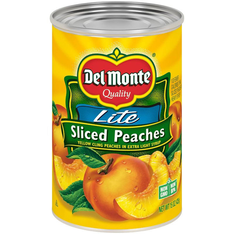 Del Monte Lite Yellow Cling Peach Slices in Extra Light Syrup 15oz, 1 of 6