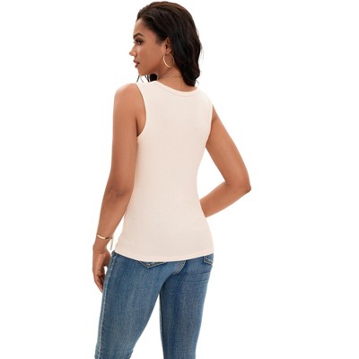 ATHLECHIC Women's Scoop Neck Ribbed Wide Strap Sleeveless Workout Basic Sport Tank Tops 2 Packs - image 4