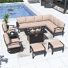ALAULM Patio Furniture Set 10-Piece Aluminum Sectional Sofa with Armrest, Modern Outdoor Conversation Set - 2 of 4