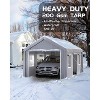 10 x 20 x 11 Ft Heavy-Duty Carport, Portable Garage with 180g PE Waterproof Canopy and 8 x 1.0 mm Poles for Pickup Trucks, Boats, SUVs - White. - 2 of 4