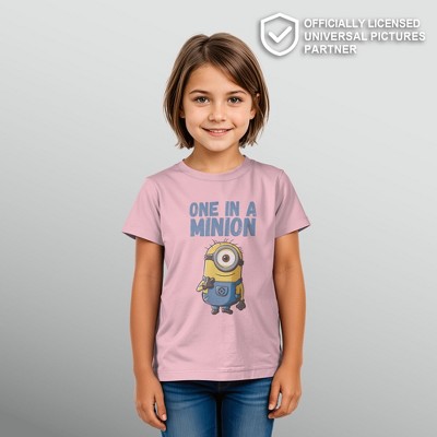 Despicable Me Girl's Despicable Me Cute One in a Minion T-Shirt - Light Pink - Medium — фото 2