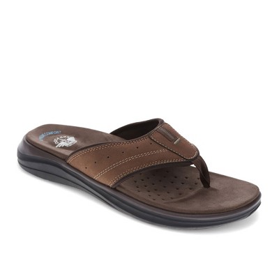 Dockers Mens Banks Casual Flip Flop Sandal Shoe, Dark Tan, Size