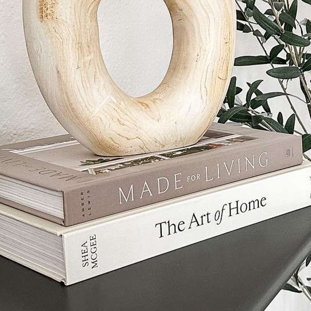 user image by @the.nashhome, Modern Teak Wood Sculpture White - Threshold™ designed with Studio McGee: Artistic Tabletop Decor