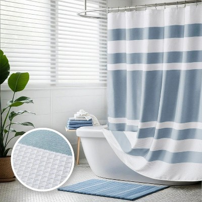 LunaLulinlk Park Fabric Shower Curtain, Stripe Spa