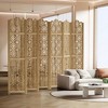 Lirago 68 in. Wood Outdoor Privacy Screens Garden Outdoor Fence 8 pieces Brown - 2 of 4