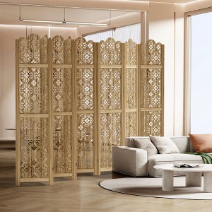 Spassway Rustic Folding Wood Room Divider Vintage Freestand Privacy Screen for Room Seperation Living Room Bedroom Office Room - 1 of 4