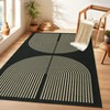 COZONY Modern Geometric Arch Black Washable Low Pile Area Rug - 2 of 4