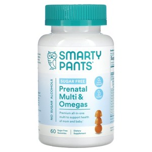 SmartyPants Prenatal Multi & Omegas, Sugar Free, Lemon, 60 Gummies - 1 of 2