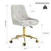 Lyngins Ergonomic Office Chair with Gold-Plated Five-Claw Chair Legs, Modern Teddy Fabric Home Office Desk Chairs, Adjustable Height Computer Chair - 3 of 4