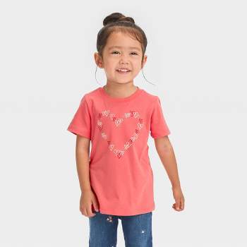 Toddler 'Heart of Hearts' Short Sleeve T-Shirt - Cat & Jack™ Peach Orange
