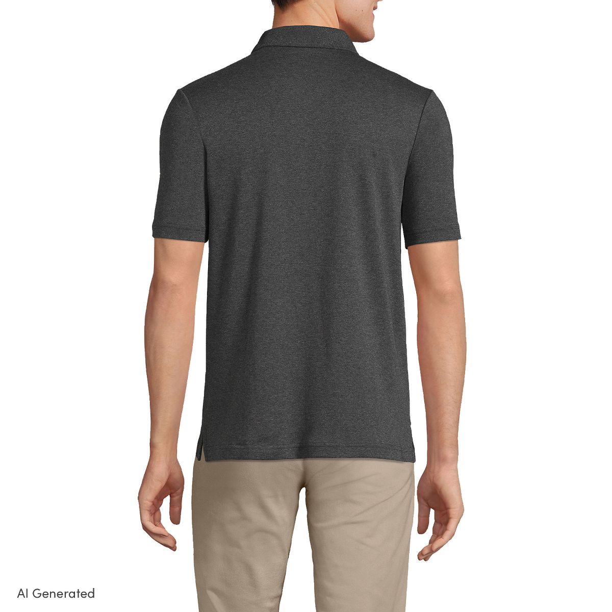 Lands' End Men's Short Sleeve Cotton Supima Polo Shirt with Pocket - thumbnail 7