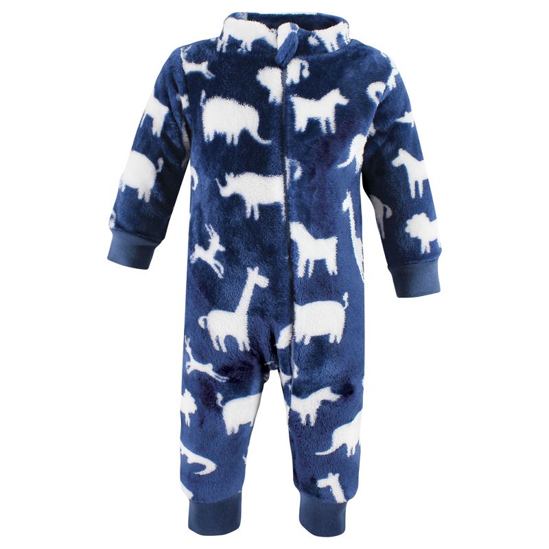 Hudson Baby Infant Boy Plush Jumpsuits, Safari Silhouette, 3 of 5
